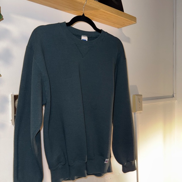 Vintage Russell Athletic Dark Green Crewneck Sweatshirt | Classic Blank - Picture 2 of 4